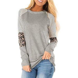 Long Sleeve Side Split Loose Fit Comfy T Shirt with Pocket